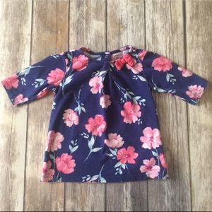 Girls Carter’s 3T Floral & Blue Cotton Top